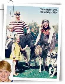  ??  ?? Clare (front) with her family in 1974