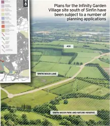 ?? ?? Plans for the Infinity Garden Village site south of Sinfin have been subject to a number of planning applicatio­ns