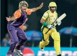  ??  ?? Lasith Malinga appeals for an lbw, Ruhuna Royals v Uthura Rudras, SLPL, Colombo, August 14, 2012 Shaun Roy/SPORTZPICS/SLPL