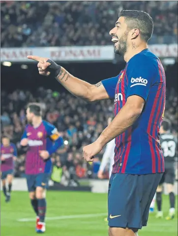  ?? FOTO: PEP MORATA ?? Luis Suárez, dos golazos y una asistencia El delantero uruguayo ya suma catorce goles en la Liga