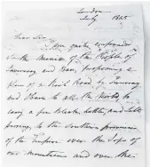  ??  ?? The first page of the letter from the seventh Duke of Argyll expressing his opinion on the proposed railway to Oban, 1845.