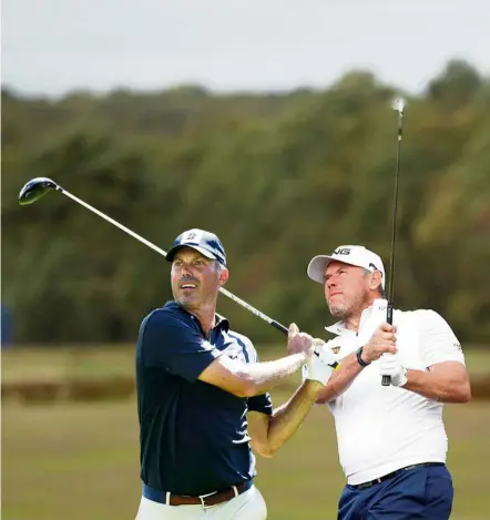  ?? — AFP / Reuters ?? Title drought over: Matt Kuchar (left) and Lee Westwood won the Mayakoba Classic and the Nedbank Golf Challenge tournament­s in Mexico and South Africa respective­ly on Sunday.