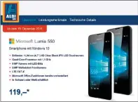  ??  ?? Mit einem Preis zwischen 120 und 140 Euro ist das Lumia 550 das erste günstige Smartphone, auf dem von Beginn an Windows 10 Mobile läuft.