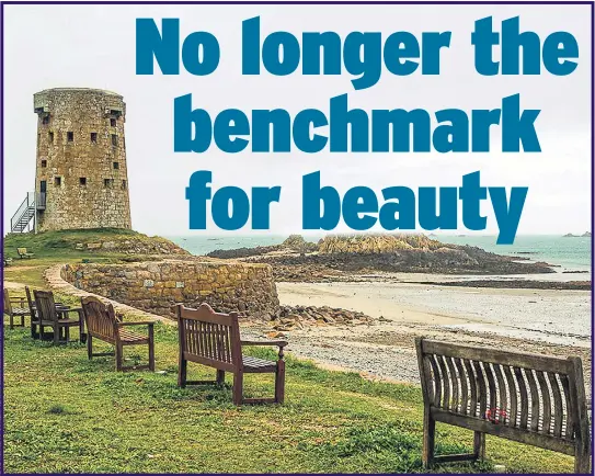  ?? Pictures: GEORGIE NG / SWNS; JERSEY NATIONAL TRUST ?? IN MEMORIAM: The rugged Jersey coastline is now peppered with seats marking the passing of loved ones – but they are not welcomed by all