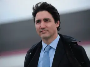  ?? CP PHOTO ?? Prime Minister Justin Trudeau leaves Ottawa on Thursday en route to Lima, Peru.