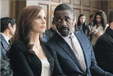  ?? EONE FILMS ?? Jessica Chastain is sharp as an X-acto Knife in the biopic Molly’s Game, which features a strong supporting cast including Idris Elba.