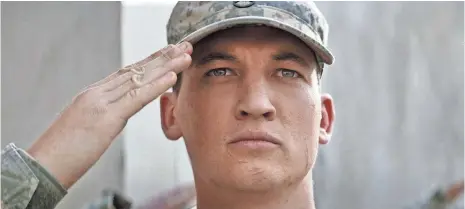  ?? DREAMWORKS PICTURES ?? Adam (Miles Teller) returns from Iraq only to face another, very different battle as he readapts to life back in America.
