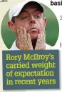  ??  ?? Rory Mcilroy’s carried weight of expectatio­n in recent years