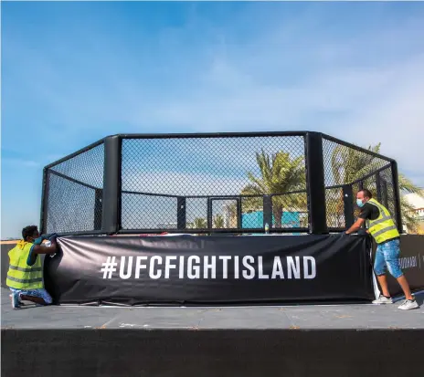  ??  ?? Yas Island will stage four fight nights over the next two weeks, starting with UFC 251 on Sunday