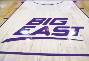  ?? Icon Sportswire / Icon Sportswire via Getty Images ?? The Big East logo on the Madison Square Garden court during the men’s basketball tournament on March 16.