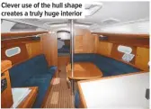  ??  ?? Clever use of the hull shape creates a truly huge interior