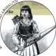 ?? TSE / AL AR M A EL U N A M
E ?? Clara Camarão. Indígena potiguara, foi líder de um pelotão feminino durante as invasões holandesas em Recife em 1623.