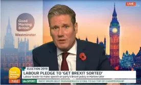 ??  ?? Keir Starmer’s interview on Good Morning Britain, which Piers Morgan said had been ‘doctored’ by the Tory party. Photograph: ITV
