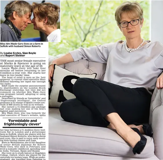  ??  ?? Family time: M&S’s £1million-a-year head of retail Laura Wade-Gery goes on leave on September 1