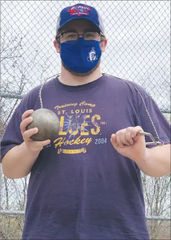  ?? Photo by Brendan McGair ?? After a strong indoor season where he threw the weight a personal best of 60 feet, 9 inches, Cumberland senior Tommy Goggin committed to throw the weight and the hammer at DePaul University.