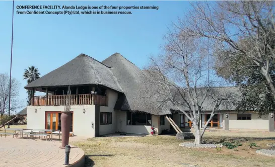  ??  ?? CONFERENCE FACILITY. Alanda Lodge is one of the four properties stemming from Confident Concepts (Pty) Ltd, which is in business rescue.