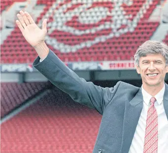  ??  ?? French coach Arsene Wenger arrives at Highbury in 1996.