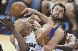  ?? AP PHOTO ?? GET OUT OF TOWN: The Golden State Warriors were forced to deal Andrew Bogut (right) after adding Kevin Durant.