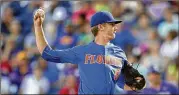  ?? MATT RYERSON / ASSOCIATED PRESS ?? Florida’s Brady Singer won both of his College World Series starts last season and is expected to be a top MLB draft pick after this season.