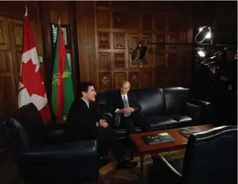  ?? SEAN KILPATRICK/THE CANADIAN PRESS FILE PHOTO ?? Justin Trudeau, seen with the Aga Khan last May, says his trip was a private vacation with his longtime friend.