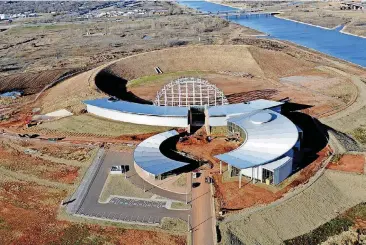  ?? [PHOTO PROVIDED] ?? Work is set to resume on the American Indian Cultural Center & Museum near downtown Oklahoma City, with plans to open the museum to the public in April 2021.