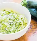  ?? ?? Left, The zucchini contains skinfriend­ly vitamins, so make a refreshing face mask.