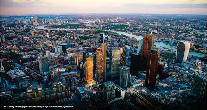  ?? PICTURES: UOL GROUP ?? The 42-storey One Bishopsgat­e Plaza ranks among the high-rise towers in the City of London