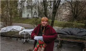  ?? Photograph: Alessio Mamo/The Guardian ?? A mother after she recognised her son’s body inside a truck full of unidentifi­ed bodies at the morgue.