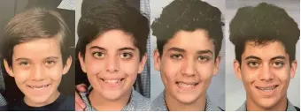  ?? ?? The four brothers, Zia, Alaan, Zayyad and Zidan were kidnapped at gunpoint on their way to school on October 20. The incident made national headlines. The boys were released three weeks later unharmed.