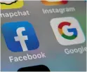  ?? AFP ?? pIppeD: Google amassed close to 850 million downloads compared to Facebook‘s nearly 800 million in the fourth quarter. —