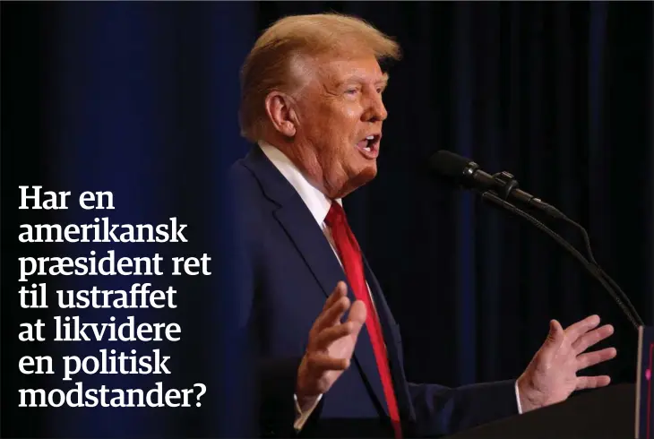  ?? ?? En dommer i Washington spurgte Donald Trump, om hans immunitet vil betyde, at en praesident har ret til ustraffet at likvidere en politisk modstander? Foto: Scott Morgan/Reuters