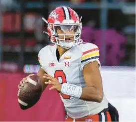  ?? KARL MERTON FERRON/STAFF ?? Maryland quarterbac­k Taulia Tagovailoa is entering the transfer portal after four seasons in College Park.