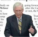  ??  ?? McConnell: Done with Trump