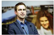  ?? ALASTAIR GRANT / AP ?? Brendan Cox, widower of murdered British MP Jo Cox, makes a speech during a gathering to celebrate her life in Trafalgar Square, London, in 2016.