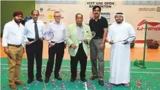  ?? Courtesy: India Club ?? From left: R.J. Prince of Suno 1024 FM, Rajkumar Pancholia, Philip Cernik, Vasu Shroff, Sunil Singh and Gazi Al Madani at the official opening of the 41st edition of the annual competitio­n at the club’s premises in Bur Dubai on Tuesday.