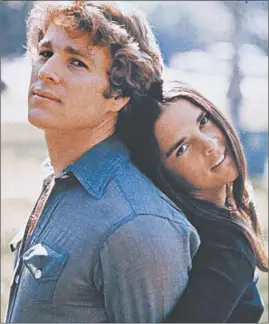  ?? PARAMOUNT FILM ARCHIVE ?? The 1970 Paramount Pictures romantic film “Love Story” starred Ryan O’Neal, then 29, opposite 31-year-old Ali MacGraw as a college couple in a bitterswee­t tale.