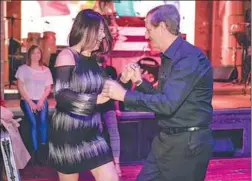  ?? PROVIDED TO CHINA DAILY ?? Xu Yanan (left), Sazon Salsa School’s founder, dances with one of her students.