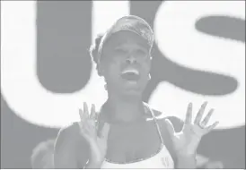  ??  ?? Venus Williams of the U.S. celebrates winning her match against Coco Vandeweghe