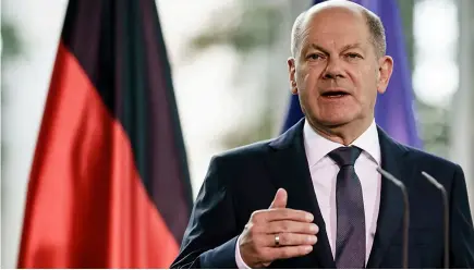  ?? ?? German Chancellor Olaf Scholz is facing increasing pressure from coalition partners to ramp up support for Ukraine