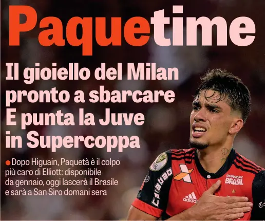  ??  ?? Lucas Paquetà, 21 anni, brasiliano: il Milan lo ha acquistato dal Flamengo IPP/AFP