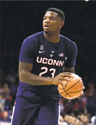  ?? Rick Scuteri / Associated Press ?? UConn forward Eric Cobb during the first half against Arizona on Dec. 21.