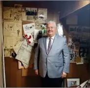  ?? PILOT NEWS GROUP PHOTO ?? Gary Treat (above) and his family have been lifelong supporters of The Pilot News, from growing up reading the newspaper to purchasing ads today. Gary is shown here with the ads that Treat’s Squire Shop has purchased in the past.