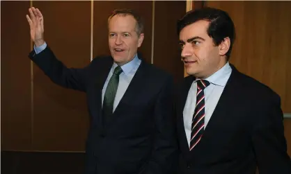  ?? Photograph: Dan Himbrechts/AAP ?? In happier times: Bill Shorten and Sam Dastyari, who was ordered by the Senate to give a more comprehens­ive account of his contacts with Huang Xiangmo.