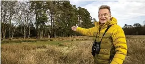  ?? ?? Helping hand for nature... Chris Packham at Horse Common where the Express, RSPB and eco-activist Dale Vince are helping to create a refuge