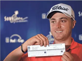  ?? BRIAN SPURLOCK, USA TODAY SPORTS ?? Justin Thomas shot 59 in January in the Sony Open. There have been nine sub-60 rounds in PGA Tour history, six of which have come since 2010.