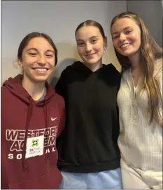  ?? COURTESY PHOTO ?? Serving this spring as Westford Academy’s softball captains are, from left, Sarah Kirby, Naomi Oxender and Katie Carroll.