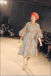  ??  ?? Carolyn Young modeled fashions by Nigerian designer Abiola Aluko at a fundraiser.