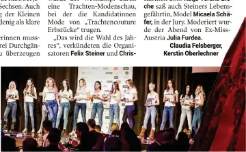  ??  ?? Die 13 Kandidatin­nen der heurigen Wahl zur „Miss Kärnten“: Die Jury musste in drei Durchgänge­n überzeugt werden
Katja Verena Bieche