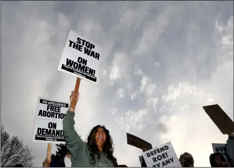  ?? HELEN H. RICHARDSON — DENVER POST FILE ?? Hundreds of people take part in a rally outside of the Colorado State Capitol to protest the recently leaked draft opinion that suggested the Supreme Court would overturn Roe V Wade on May 3, 2022.