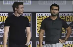  ?? CHRIS PIZZELLO/INVISION/AP PHOTO BY ?? Richard Madden (left) and Kumail Nanjiani attend the Marvel Studios panel on day three of Comic-Con Internatio­nal on Saturday, in San Diego.